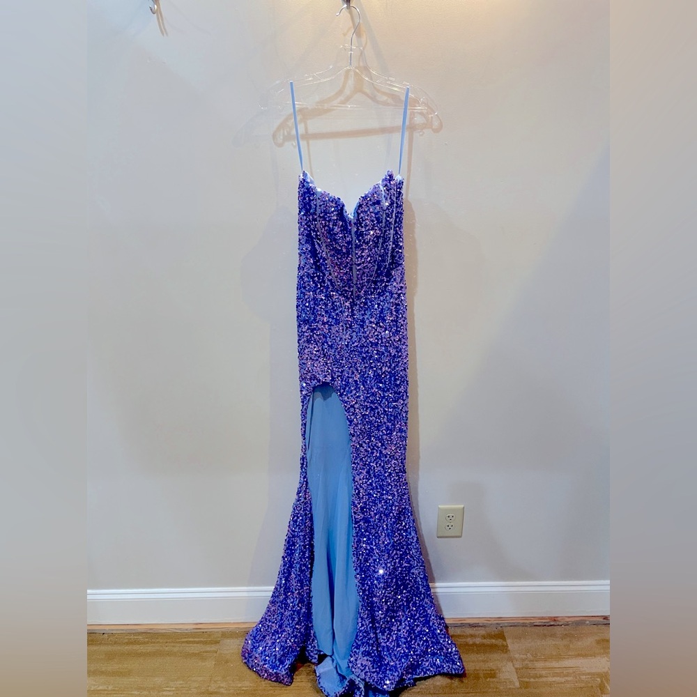 Lavender/ Blue sequin formal gown
